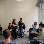 Rosita and her assistant Caroline Douglas demonstrate how participants can guide each other while using the sim-specs